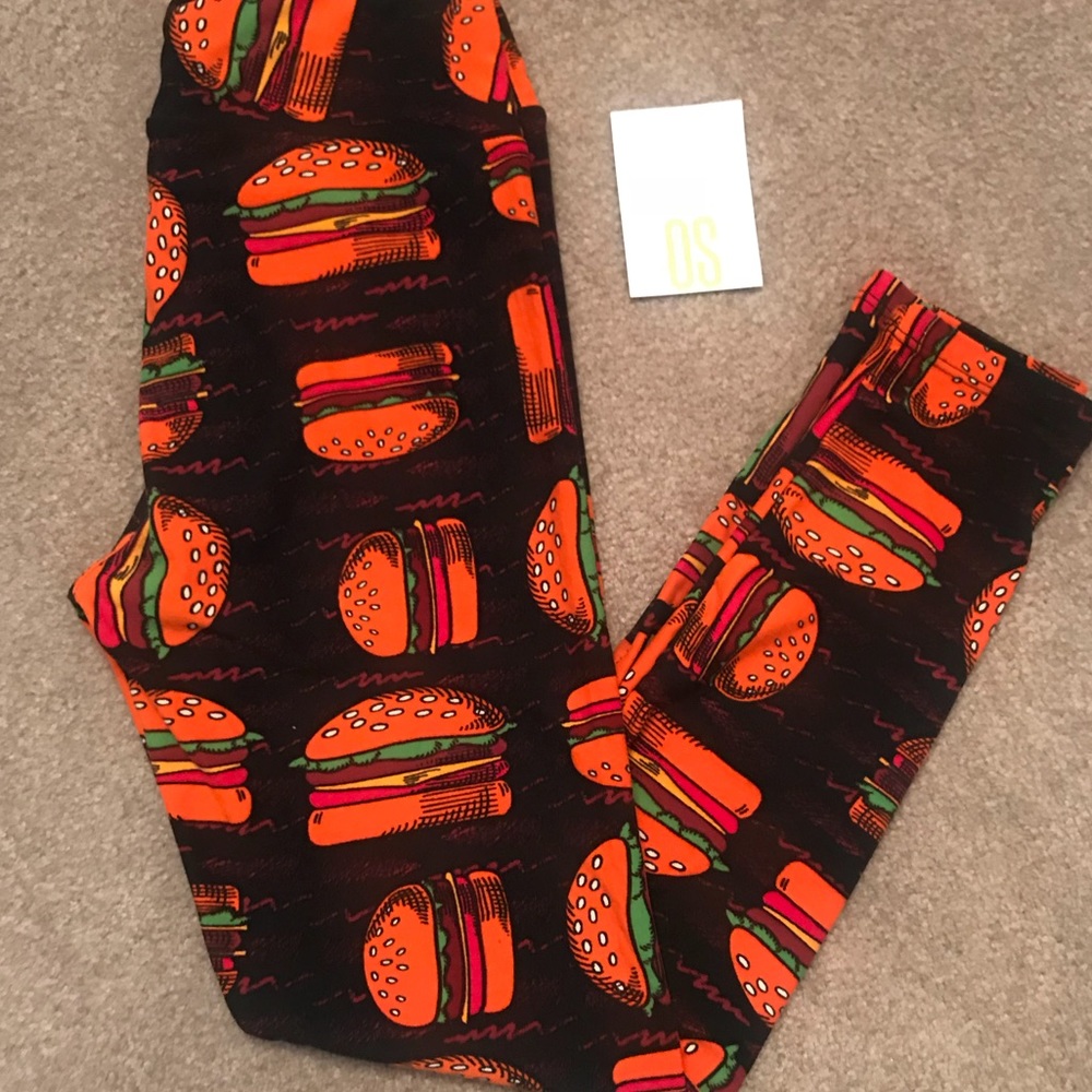NWT OS LuLaRoe Cheeseburger Leggings